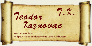 Teodor Kaznovac vizit kartica